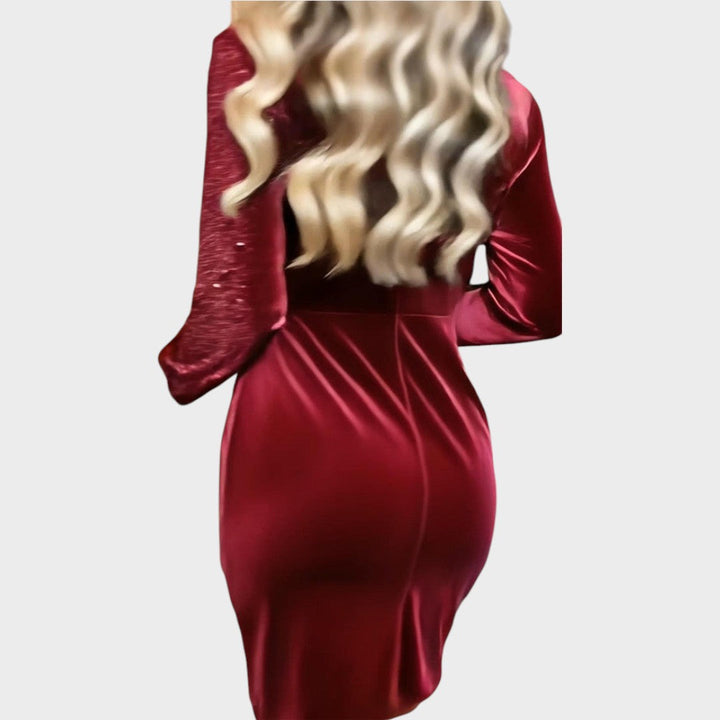 Cecilia™ | Abito da Festa con Paillettes ed Effetto Drappeggiato